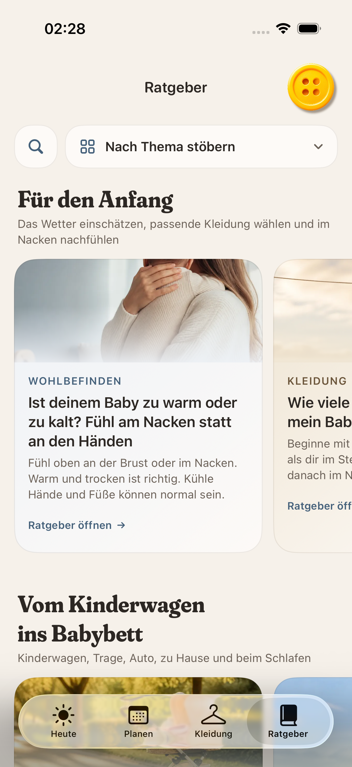 Ratgeber zum Wohlbefinden und zu Kleidungsschichten für Babys