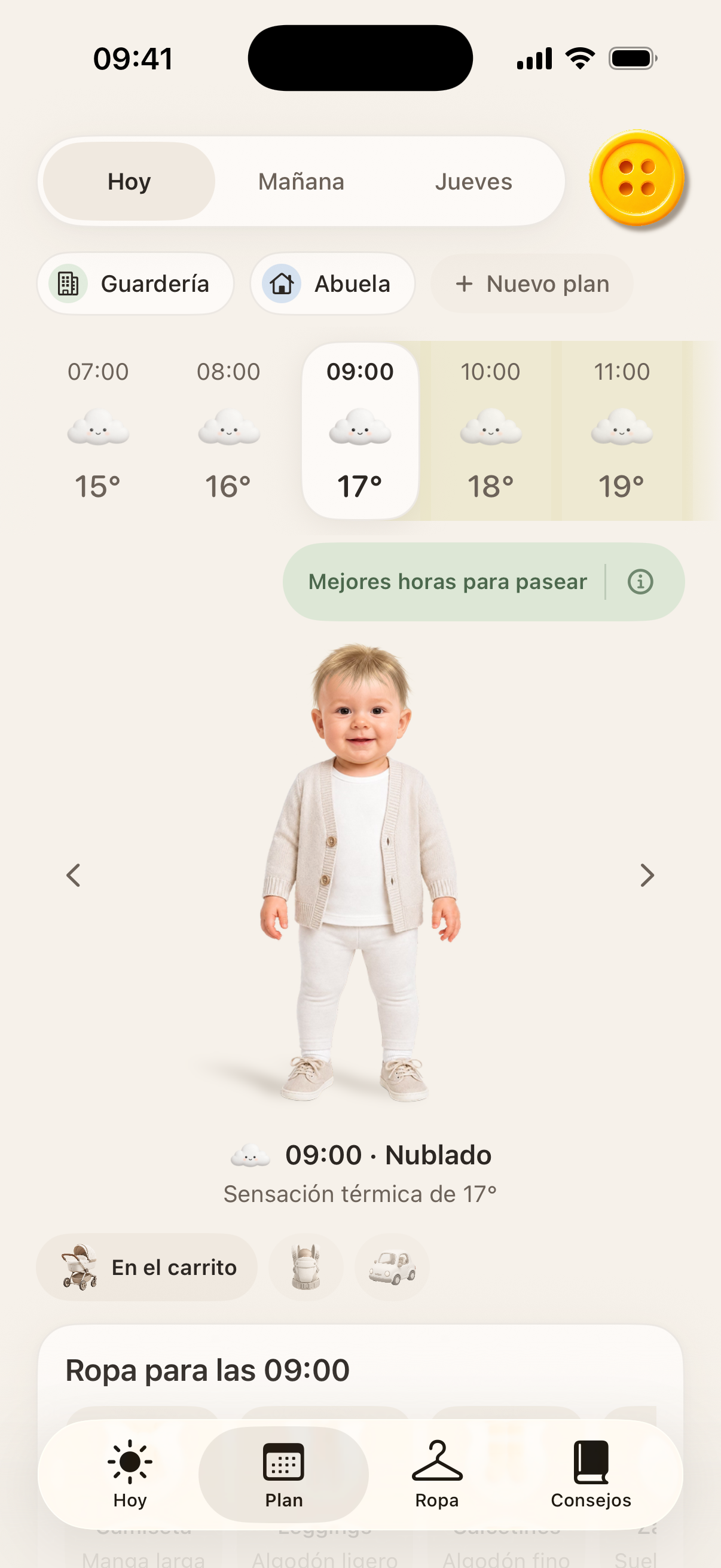 Planes guardados en Button: la guardería y la visita a la abuela