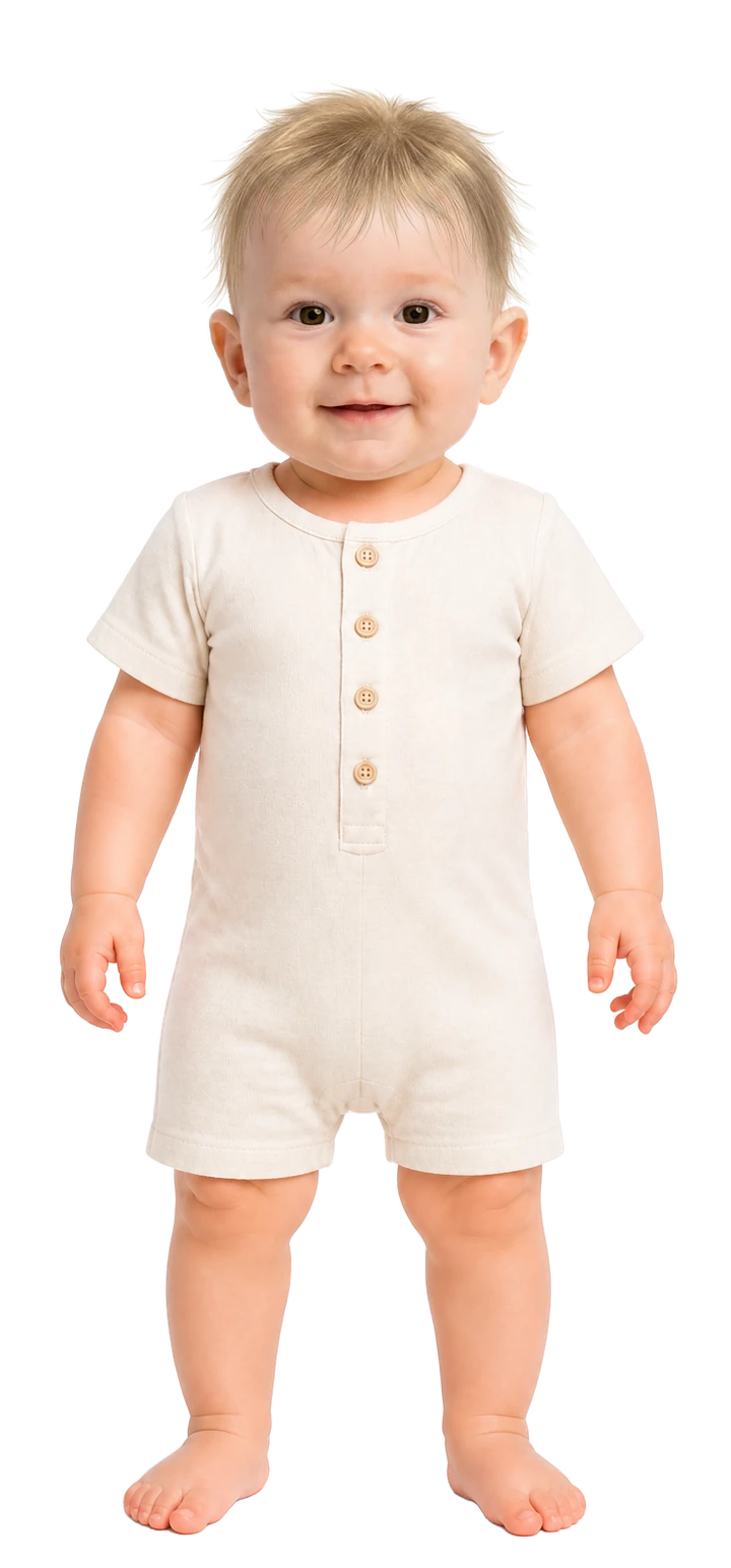 Baby wearing romper