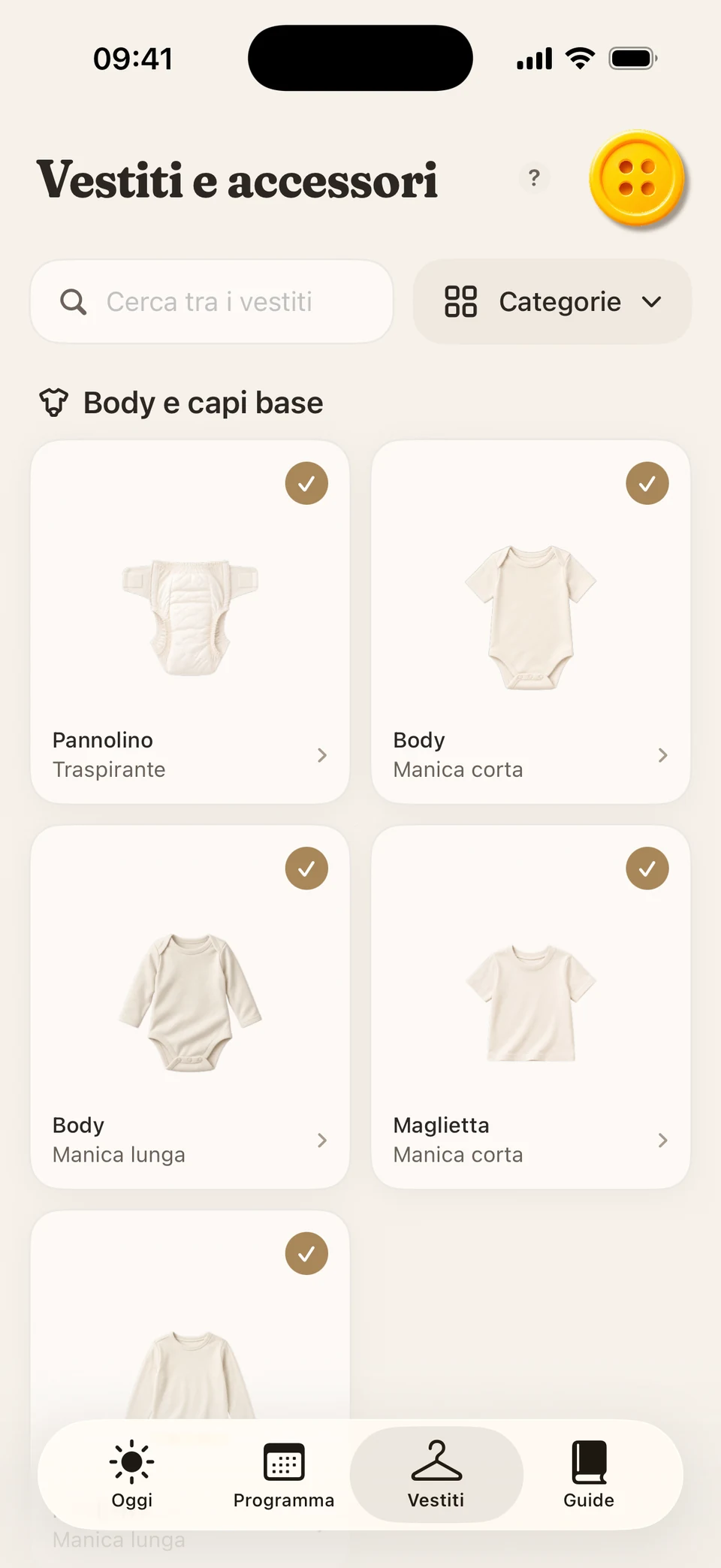 Vestiti e accessori nell’app Button
