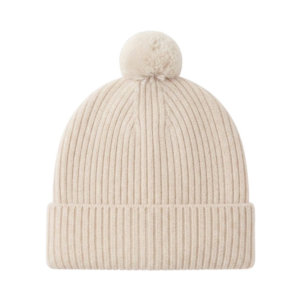Light pom-pom hat