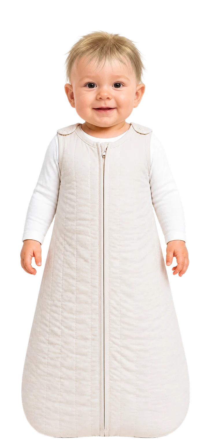 La ropa para dormir: body de manga larga y saco de dormir de 2,5 TOG