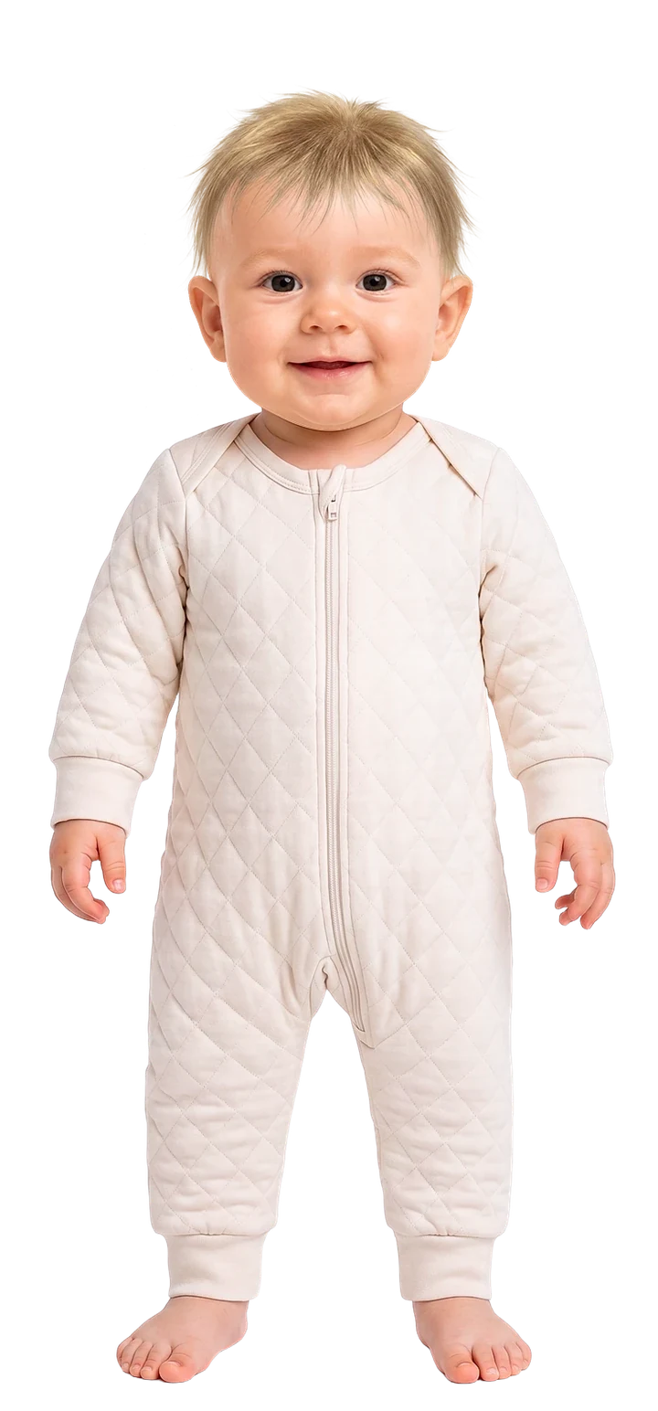 La ropa para dormir: body de manga larga, calcetines de lana y pelele acolchado