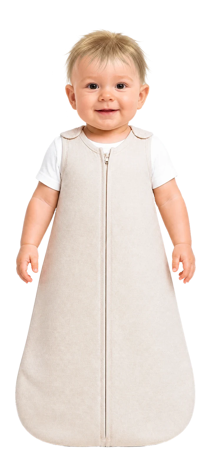 La ropa para dormir: body de manga corta y saco de dormir de 1,0 TOG