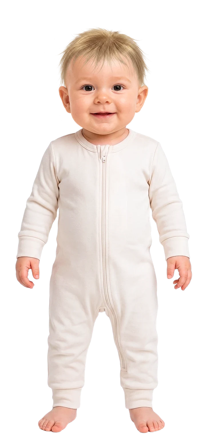 La ropa para dormir: body de manga larga y pelele