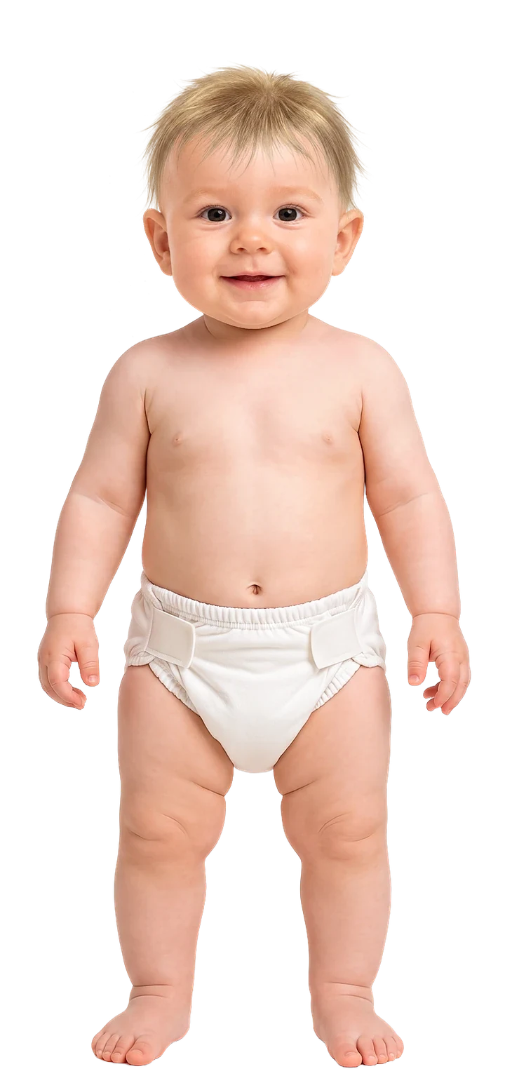 La ropa para dormir: solo el pañal