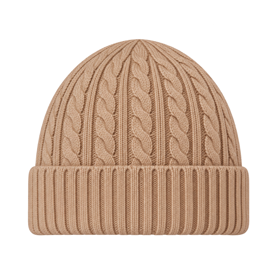 Warm cable-knit hat